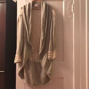 Anthropologie cardigan with lace back.